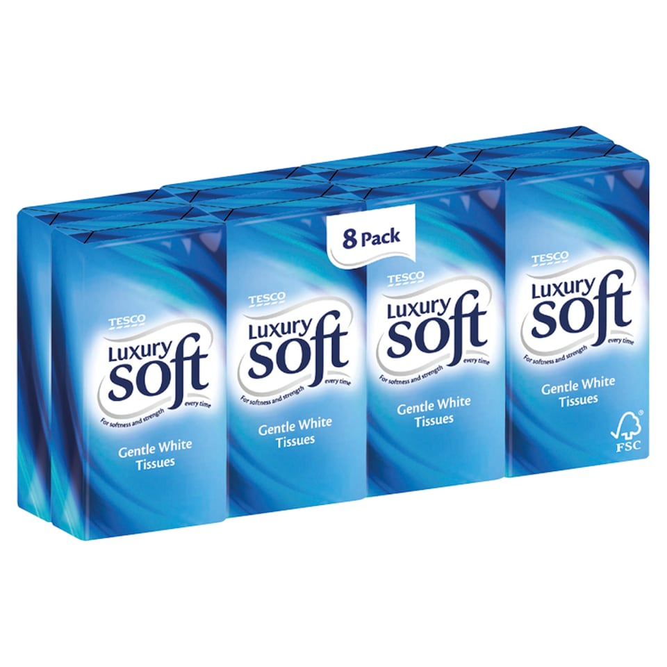 image 1 of Tesco Soft Pocket Tissues 8 Pack