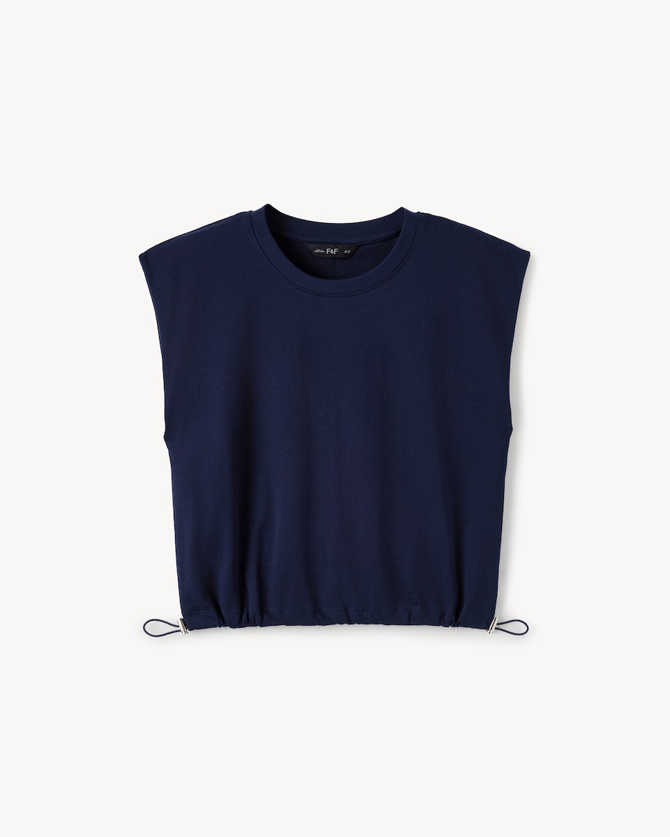 image 1 of F&F Pure Cotton Adjustable Hem Top in Navy