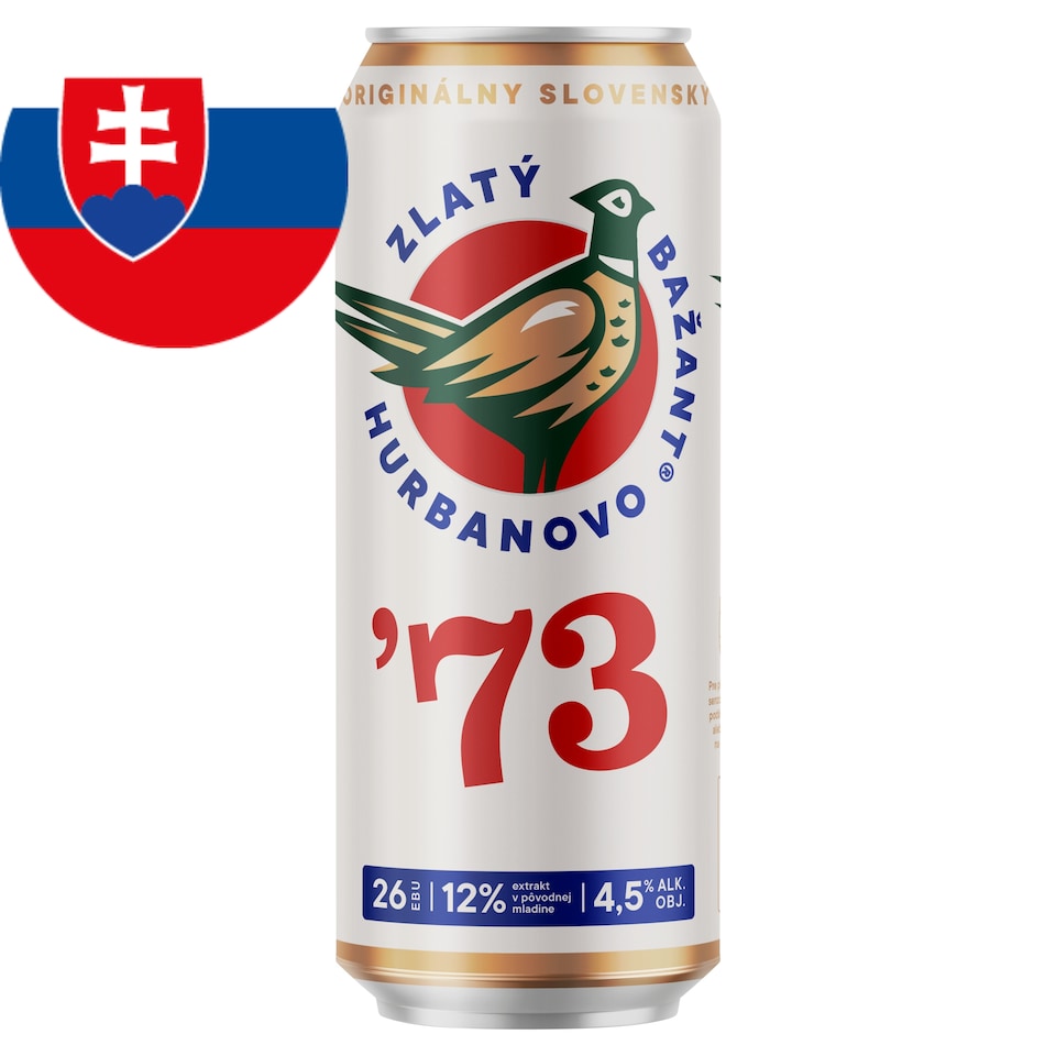 Zlatý Bažant´73 Pivo svetlý ležiak plechovka 500 ml