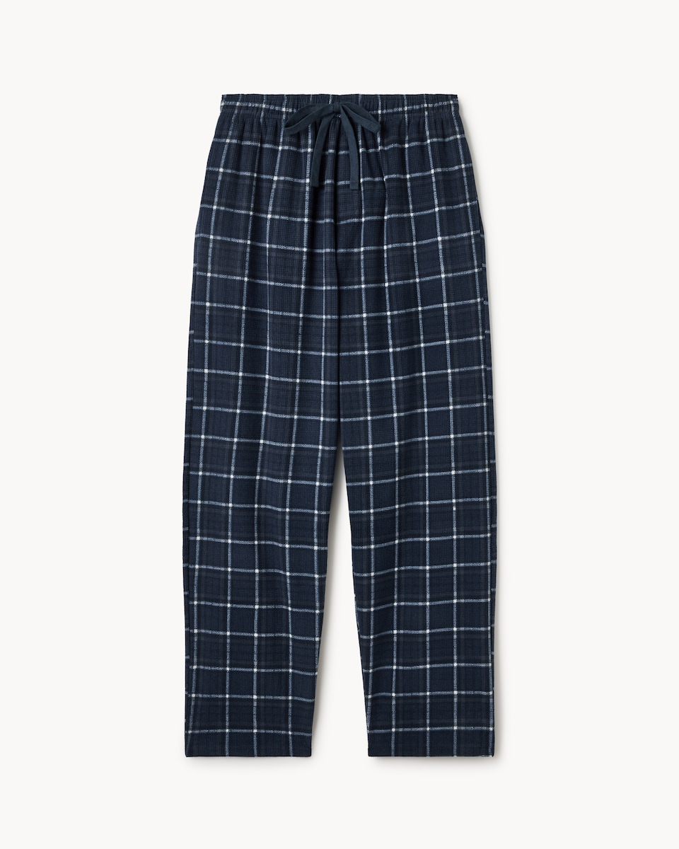 image 1 of F&F Waffle Fleece Checked Pyjama Bottoms in Multi