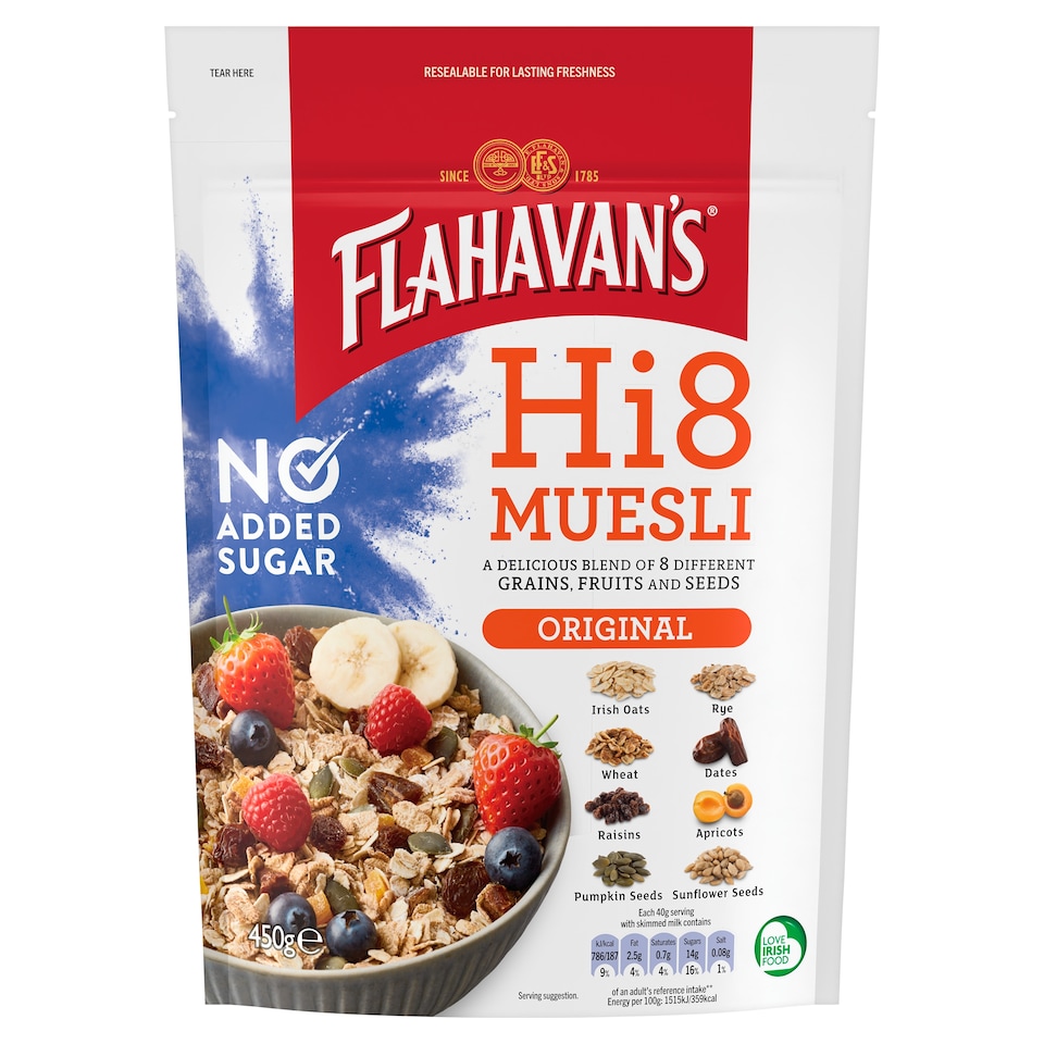 Flahavan's Hi8 Muesli Original 450G