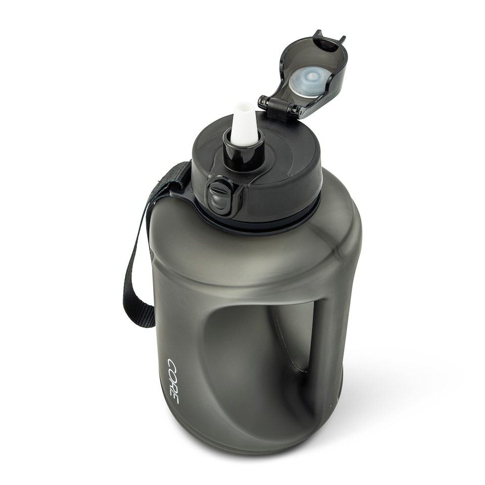 image 1 of Core Kitchen Black Plastic Barrel Water Bottle 1.5L