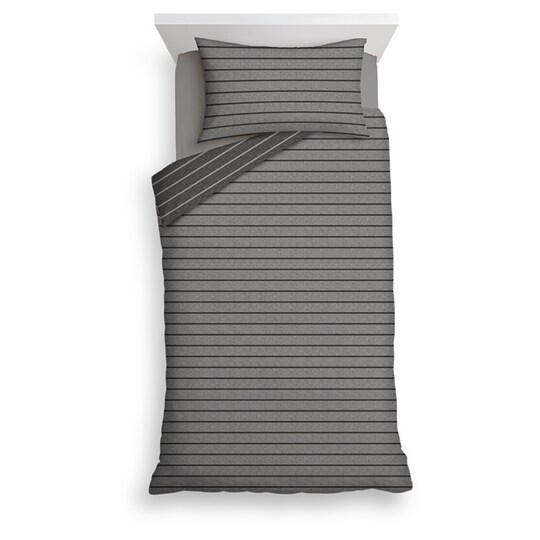 Tesco Grey Stripe Jersey Duvet Set Single Tesco Groceries