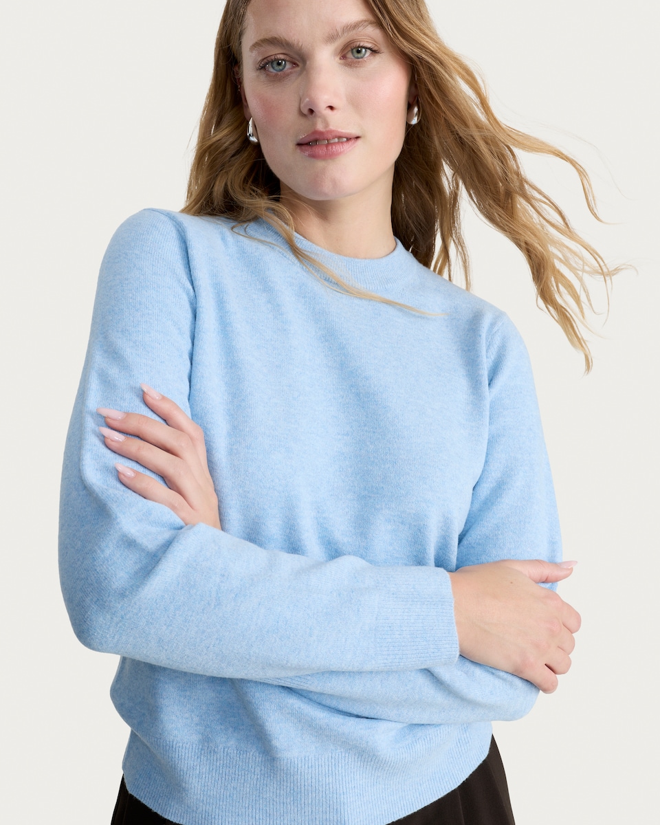 image 1 of F&F Knitted Crew Neck Jumper in Blue