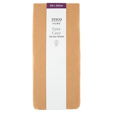 Tesco Home Easy Care Jersey Brown Sheet 100 x 200 cm
