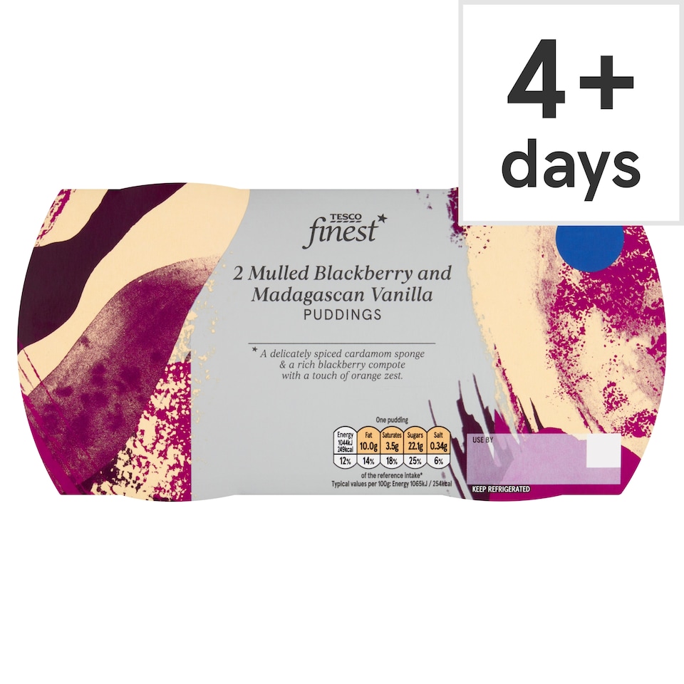 Tesco Finest Mulled Blackberry & Madagascan Vanilla Puddings 195g