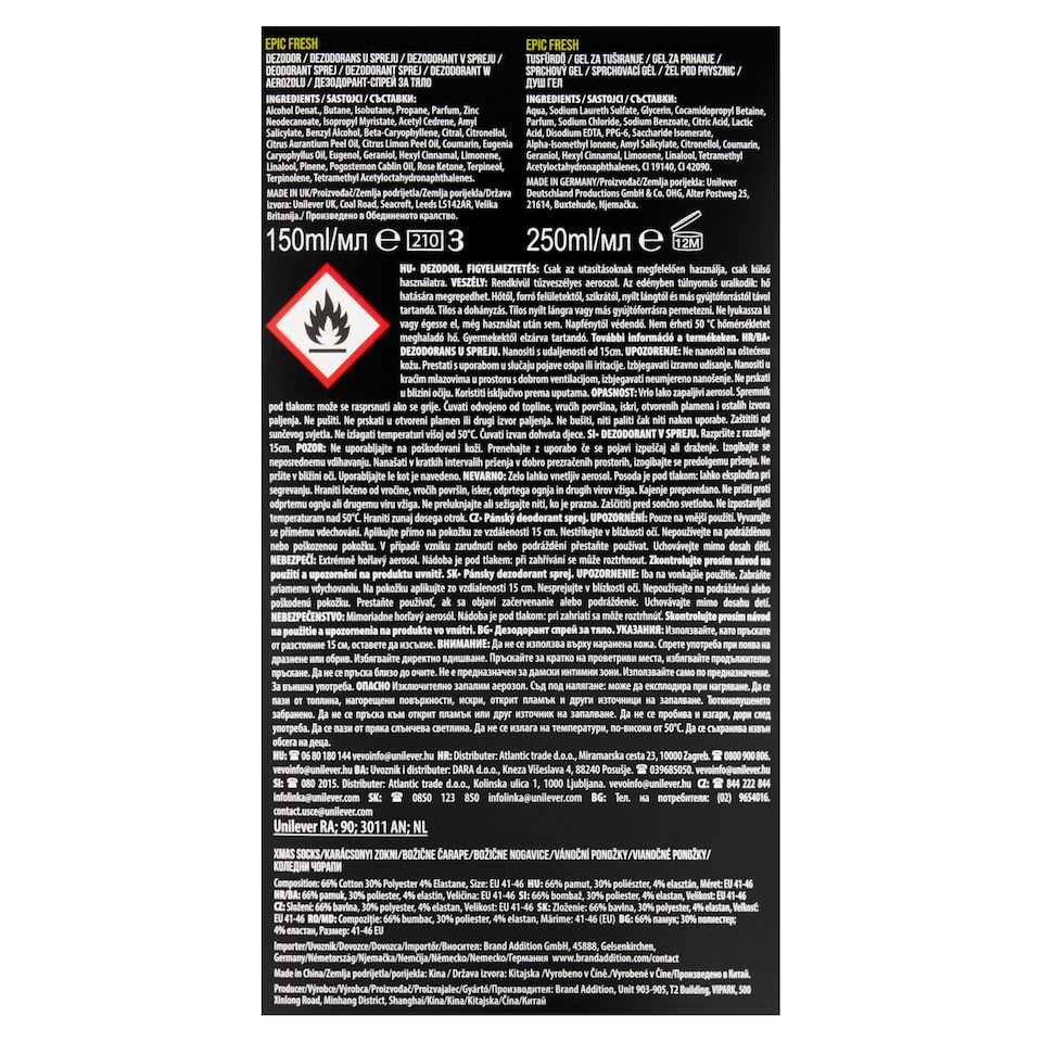 obrázok 1 z Axe Epic Fresh darčeková kazeta s ponožkami