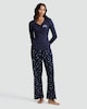 image 2 of F&F Textured Star Print Top and Bottoms Pyjamas in Navy