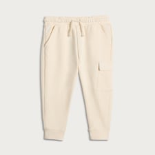 F&F Boys Cotton Rich Cuffed Cargo Joggers in Stone