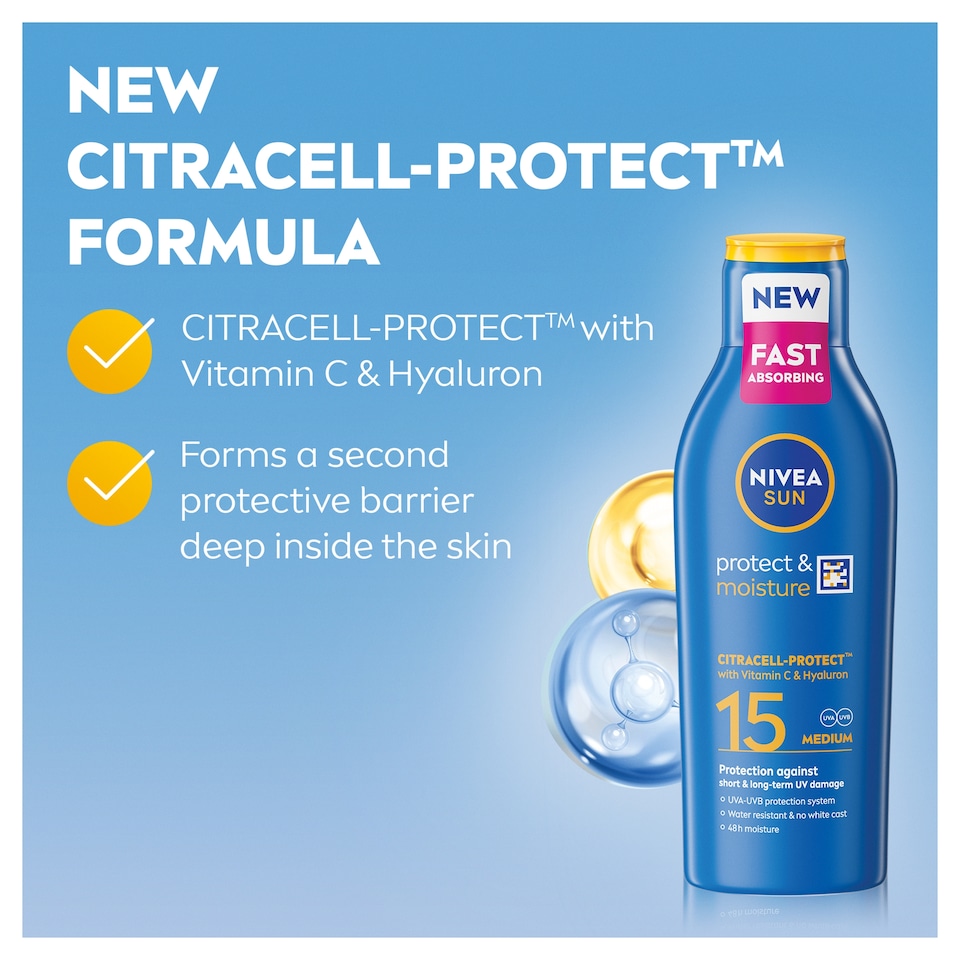 image 1 of NIVEA SUN Protect & Moisture Sun Lotion SPF15 200ml