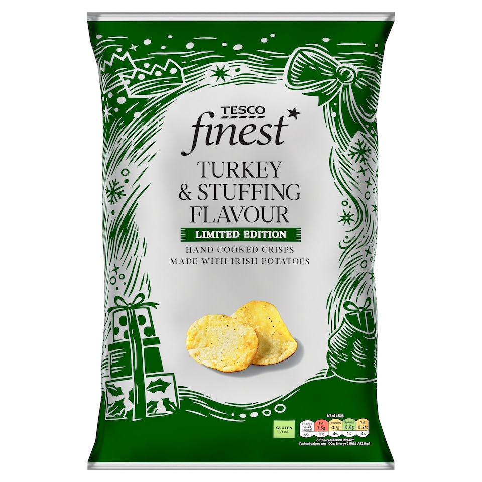 Tesco Finest Turkey And Stuffing Flavour Crisps 125G
