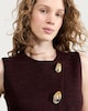 image 2 of The F&F Edit Textured Gold Accent Co-ord Waistcoat in Burgundy