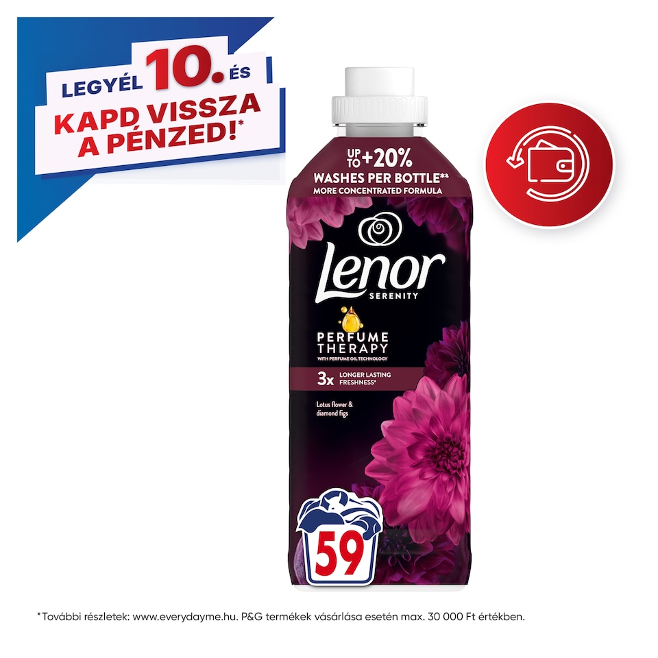 Lenor Textilöblítő 59 Mosáshoz, Lotus Water & Diamond Figs 1. kép
