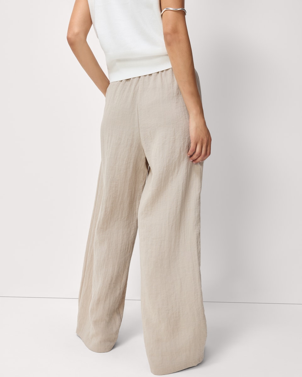 image 1 of F&F Textured Wide Leg Trousers in Neutral