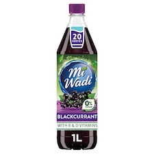 MiWadi Zero Blackcurrant Sugar Free Squash 1L