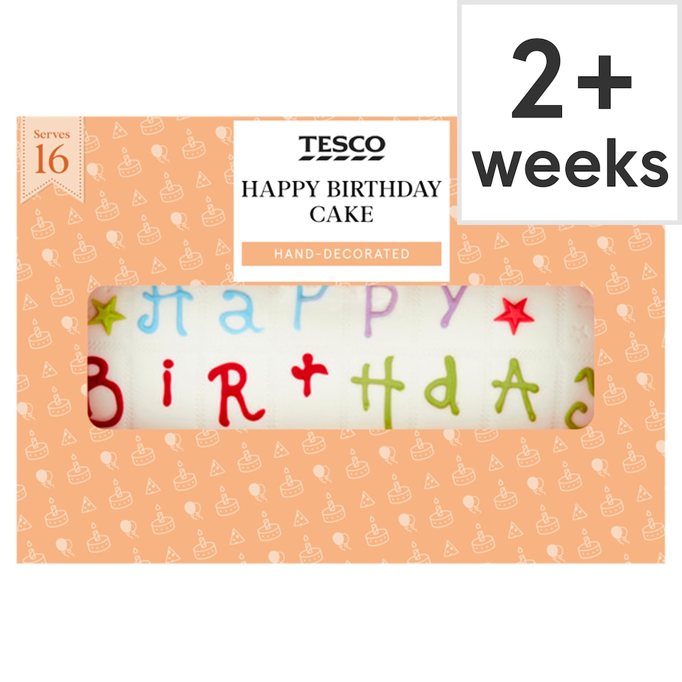 Tesco Happy Birthday Cake - Vanilla with Raspberry Jam