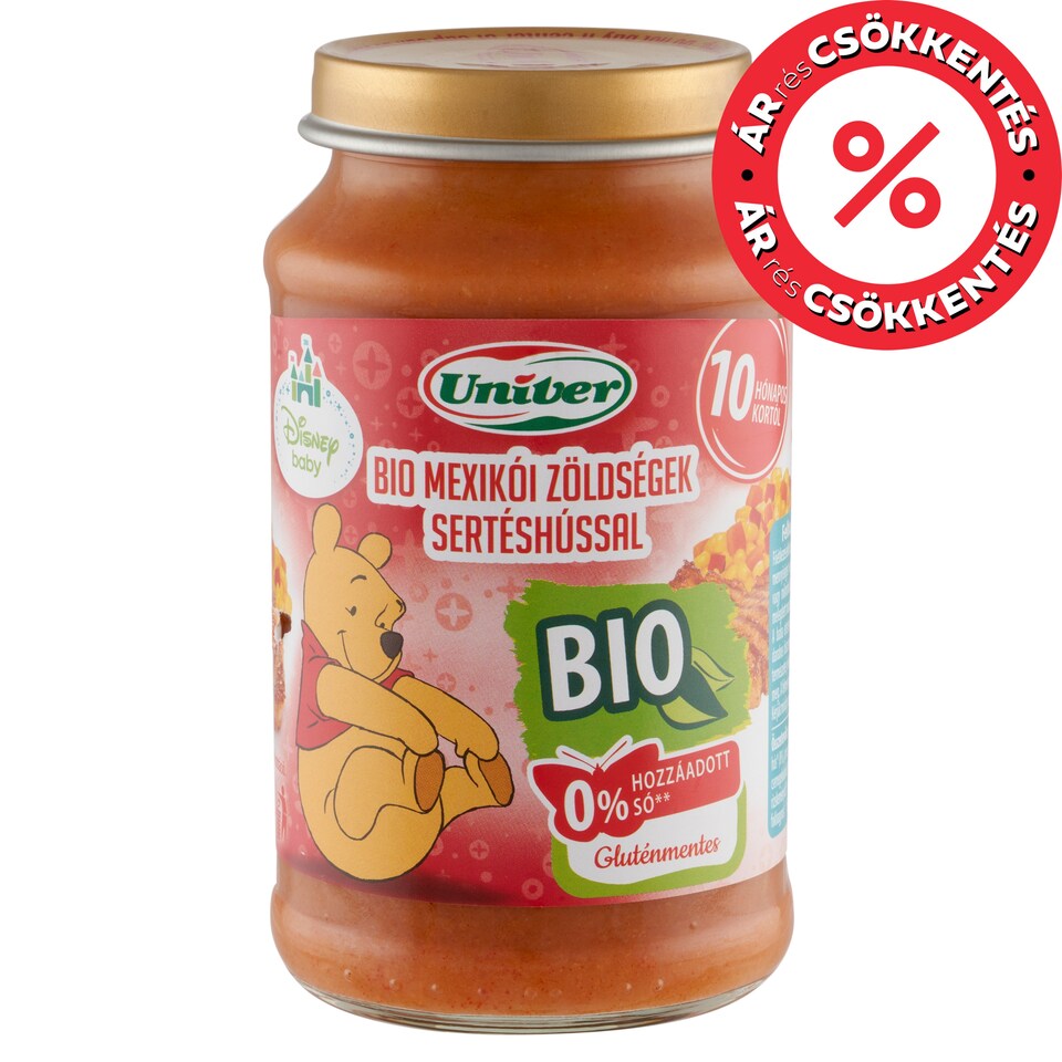 Univer bio mexikói zöldségek sertéshússal bébiétel 10 hónapos kortól 220 g