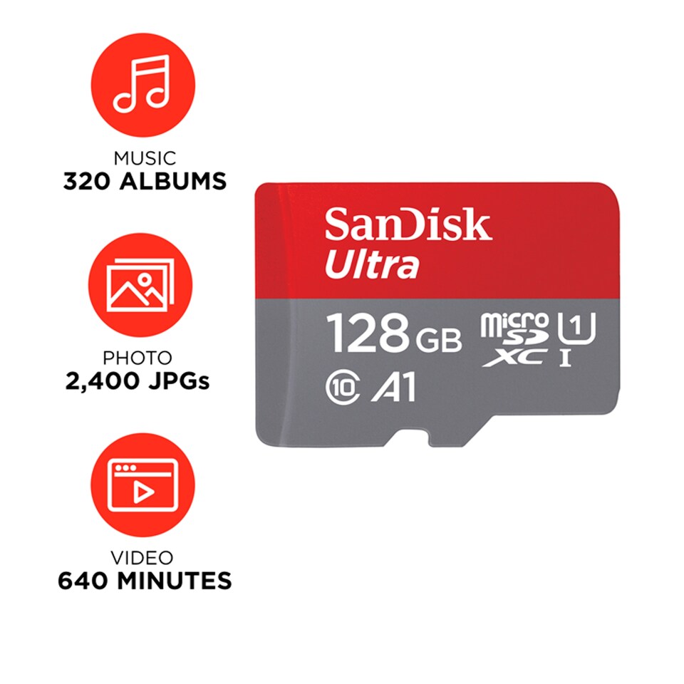 image 1 of SanDisk Ultra Micro SDXC Card 128gb