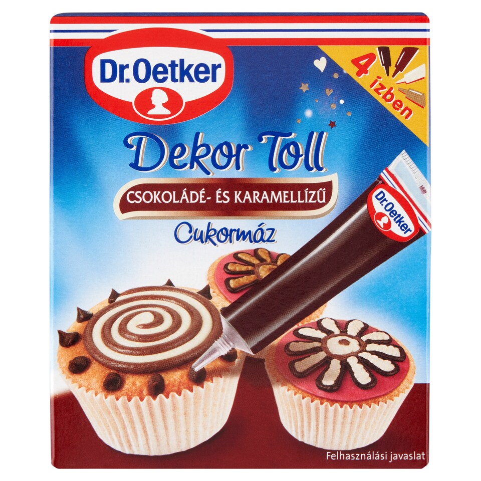 Dr. Oetker Dekor Toll csokoládé- és karamellízű cukormáz 4 x 19 g (76 g)