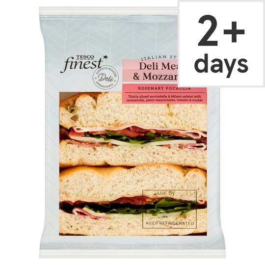 Tesco Finest Italian Style Deli Meats & Mozzarella Rosemary Focaccia