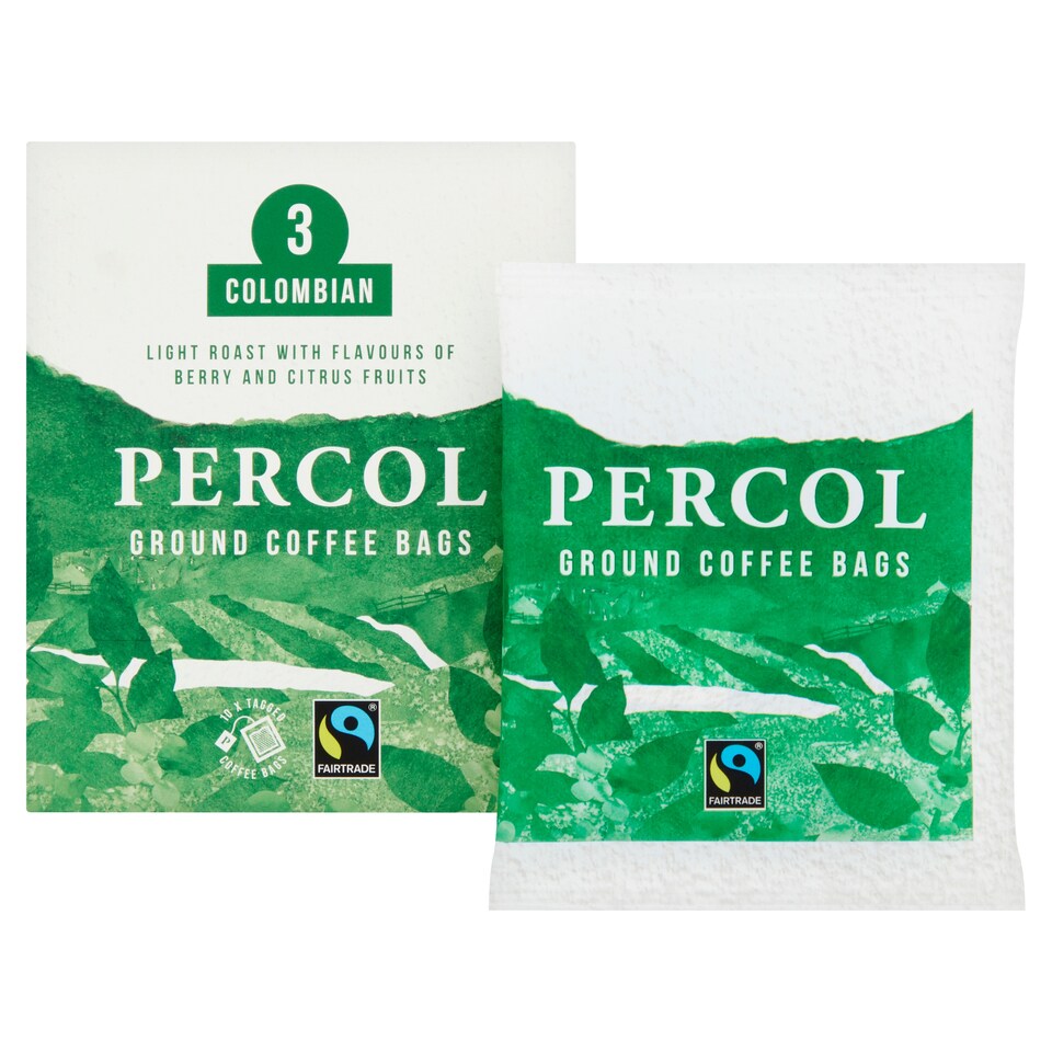 image 1 of Percol Fairtrade Colombian Coffee Bags 80G