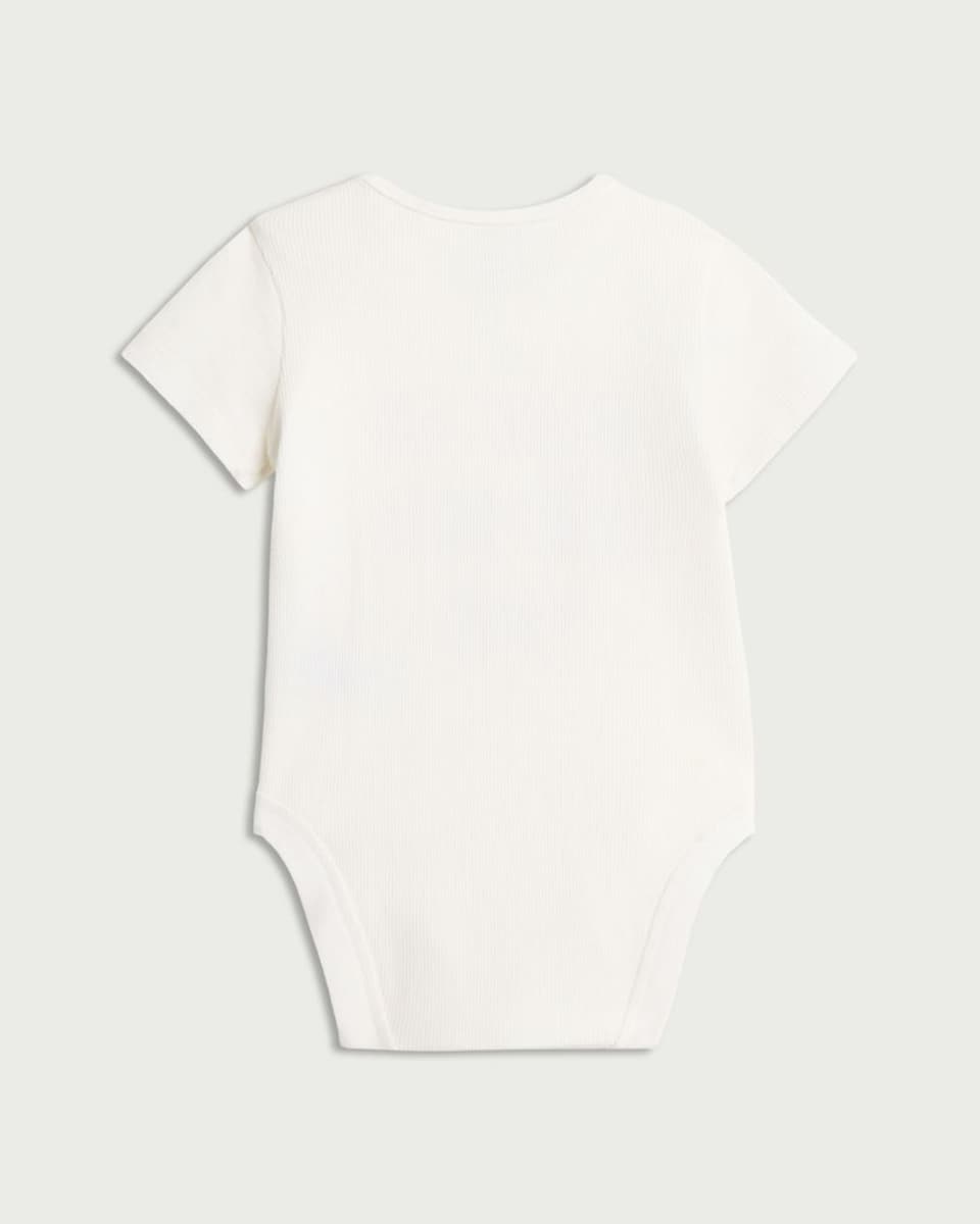 image 1 of F&F Baby Cotton Rich Put It On My Tab Slogan Bodysuit in White