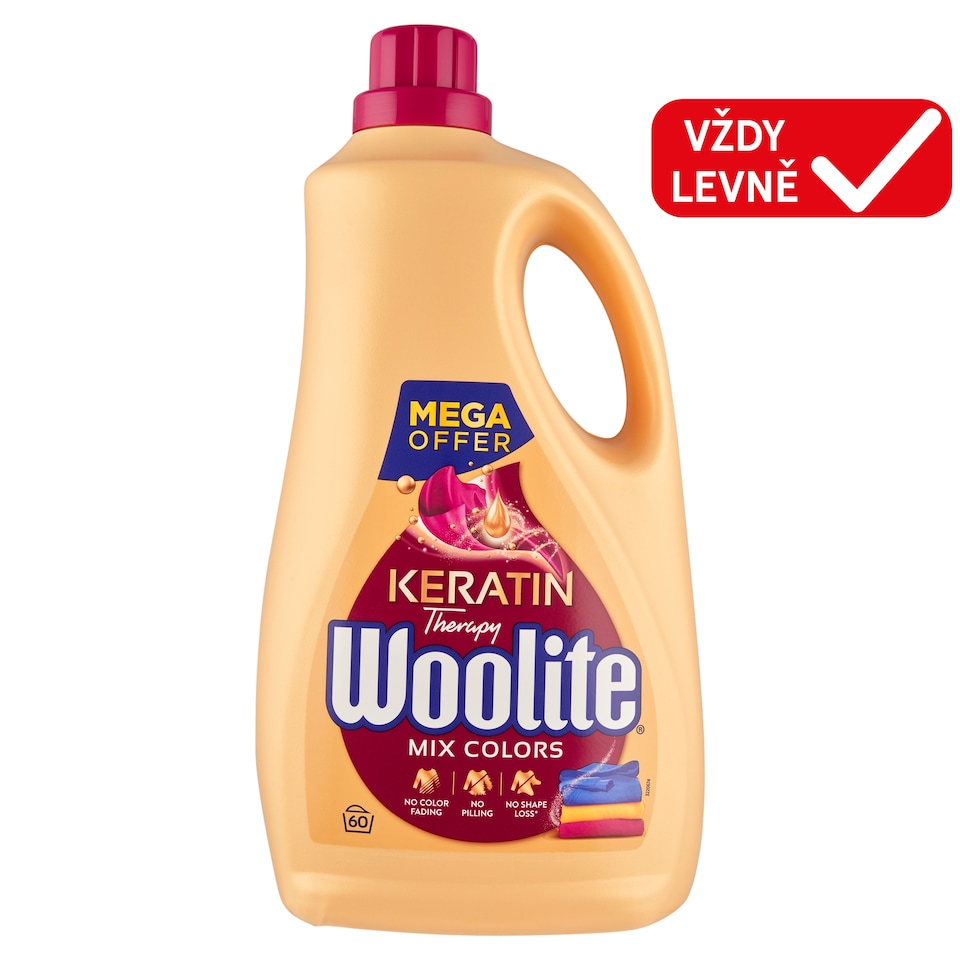 Obrázek 1 pro produkt Woolite Keratin Therapy tekutý prací přípravek na barevné prádlo 60 praní 3,6l