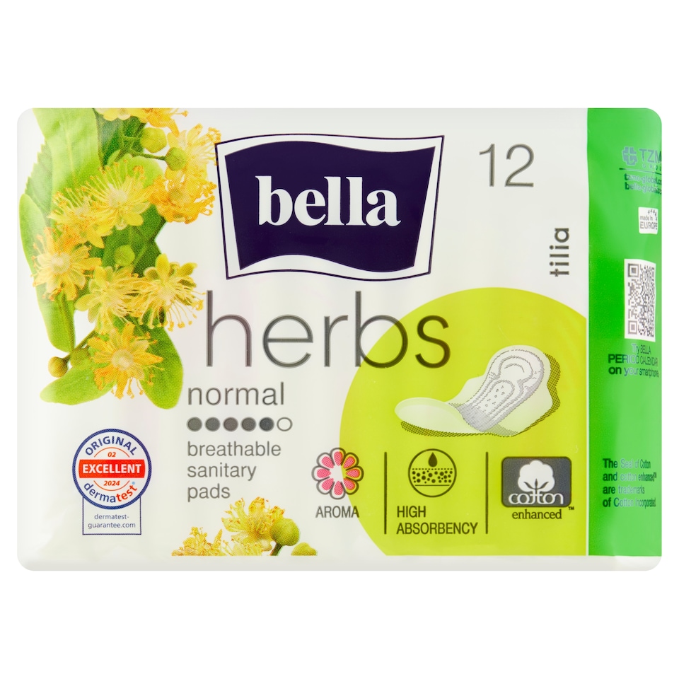 Bella Herbs Tilia Scented Sanitary Pads 12 pcs