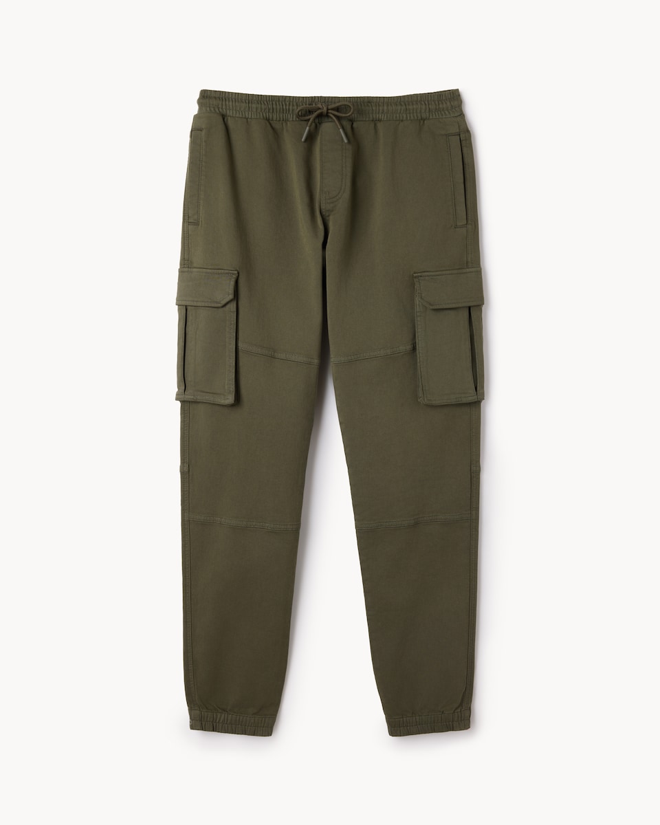 F&F Cotton Rich Cuffed Cargo Trousers in Khaki