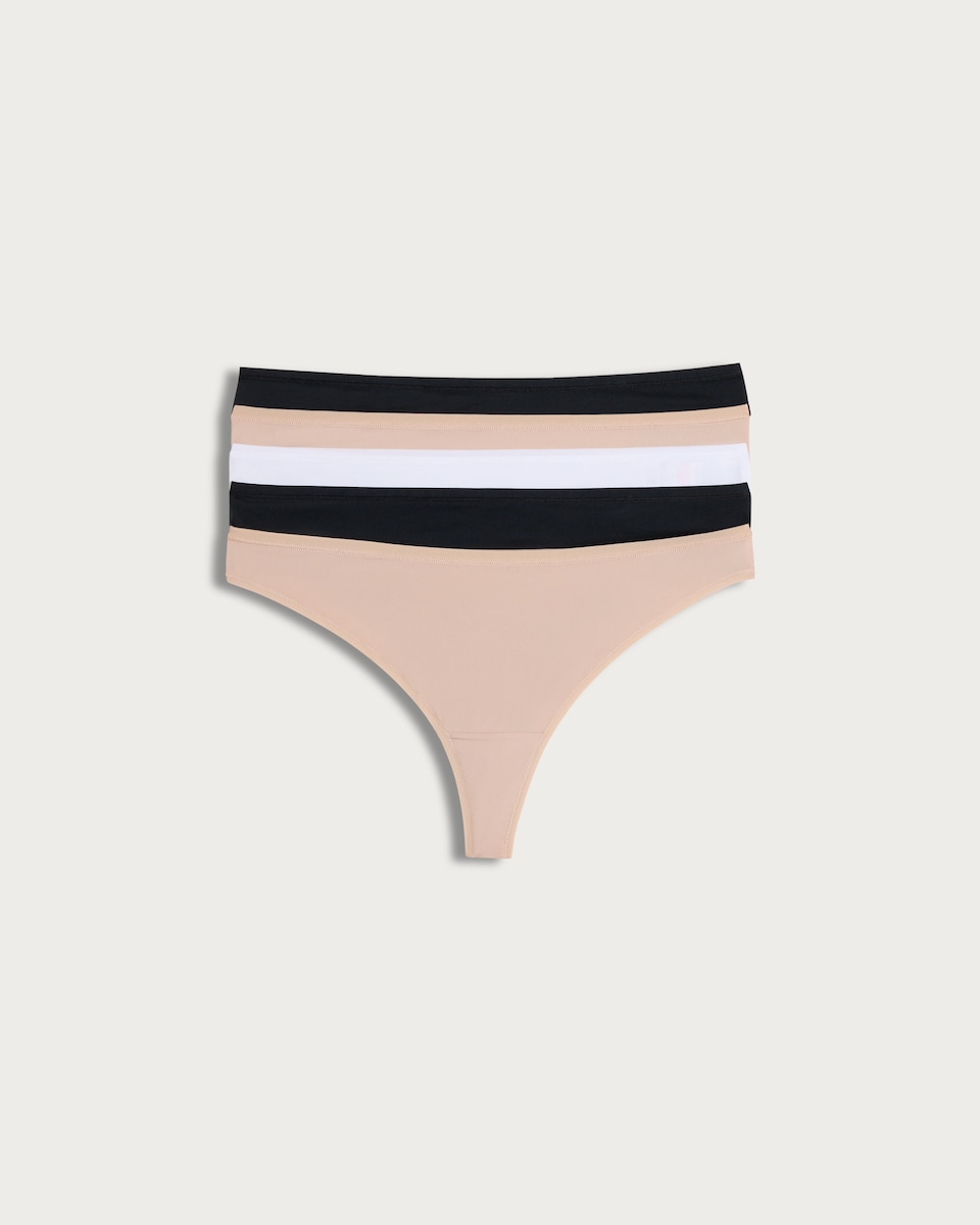 image 1 of F&F 5-Pack Microfibre No VPL Thongs in Multi