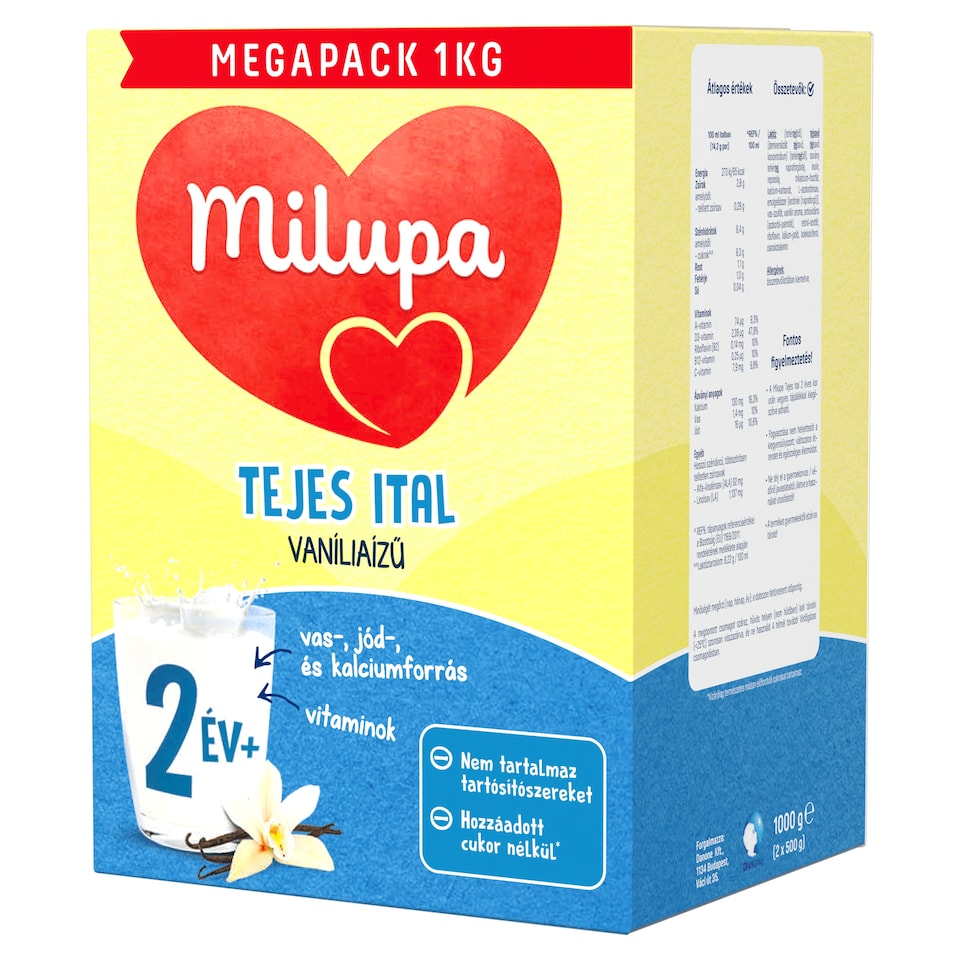 Milupa vaníliaízű tejes ital 2 év+ 2 x 500 g (1000 g)