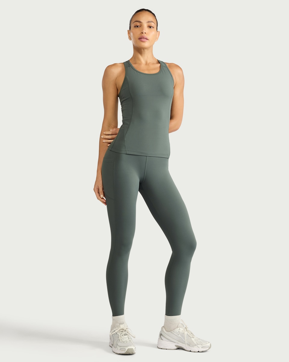 image 1 of F&F Active ULTRAMOVE Racerback Vest in Green