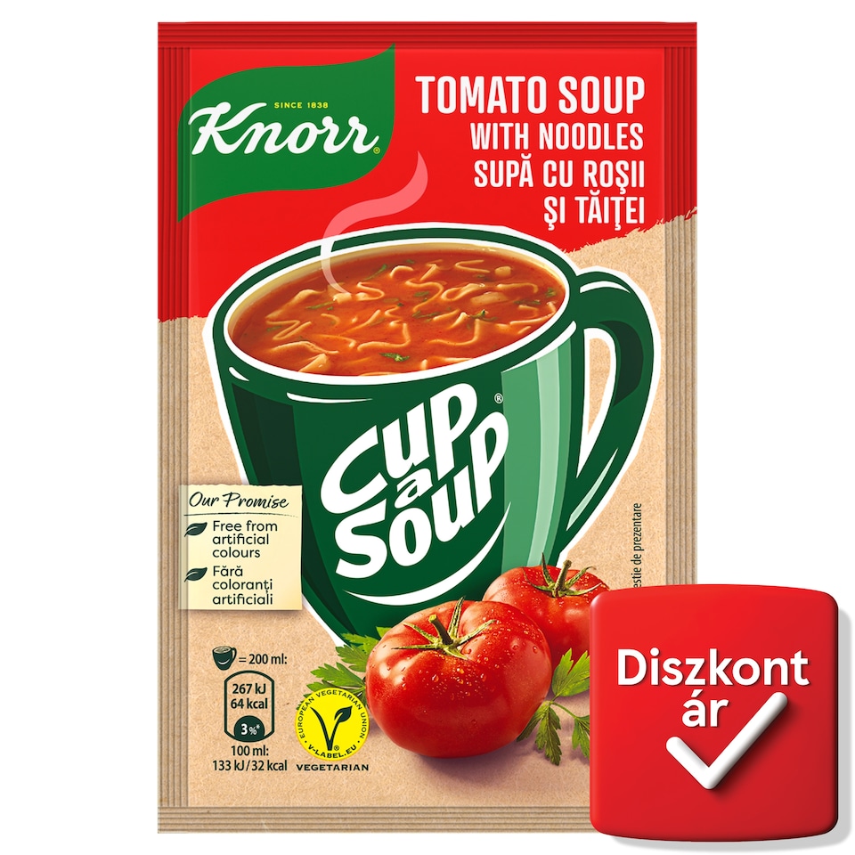 Knorr Cup a Soup intant paradicsomleves tésztával 19 g