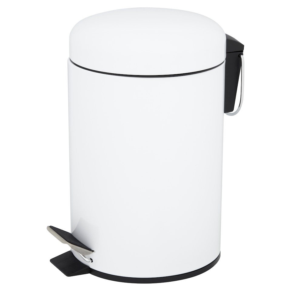 F&F Home Round White Metal Slow Close 3 Litre Bin