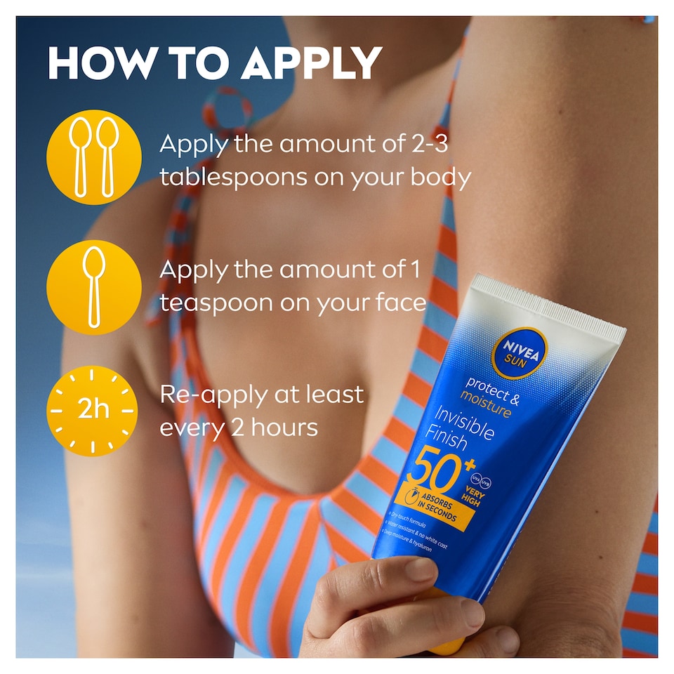 image 1 of NIVEA SUN Protect & Moisture Invisible Finish Sun Cream Lotion SPF50+ 150ml