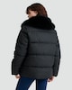 image 3 of F&F Faux Fur Collar Shower Resistant Puffer Jacket in Black