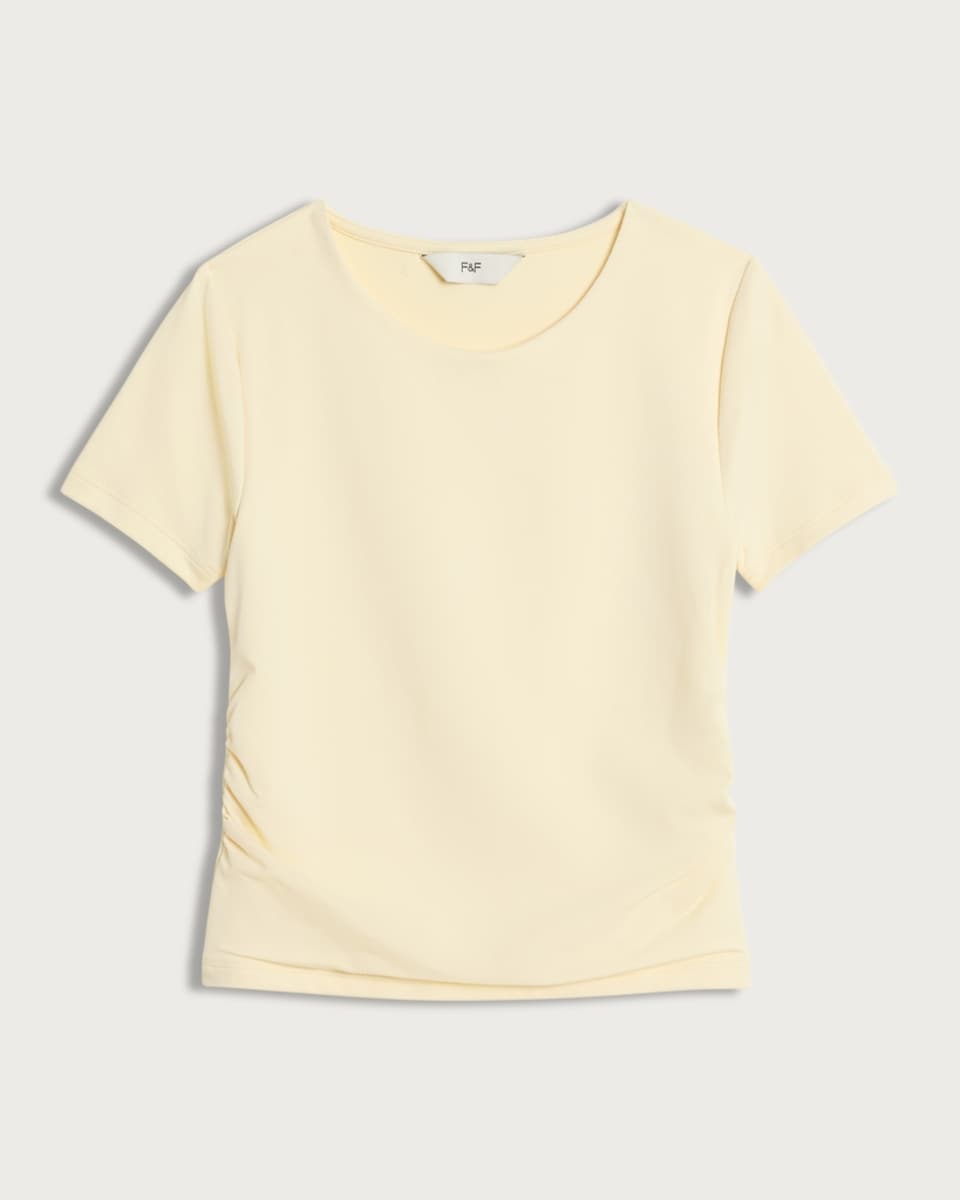 F&F Girls Ruched Side T-Shirt in Yellow