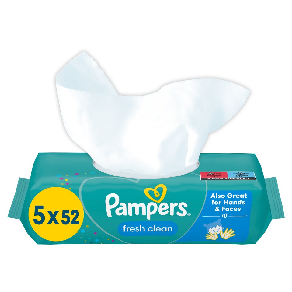image 1 of Pampers Fresh Clean Baby Wipes 5 Packs = 260 Wipes