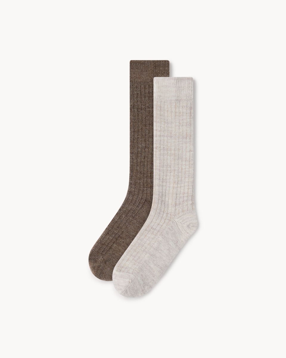 F&F Active 2-Pack Ribbed Slouch Socks in Neutral