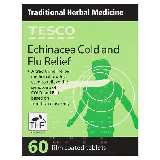 Tesco Echinacea Cold & Flu Tablets 60'S Tesco Groceries