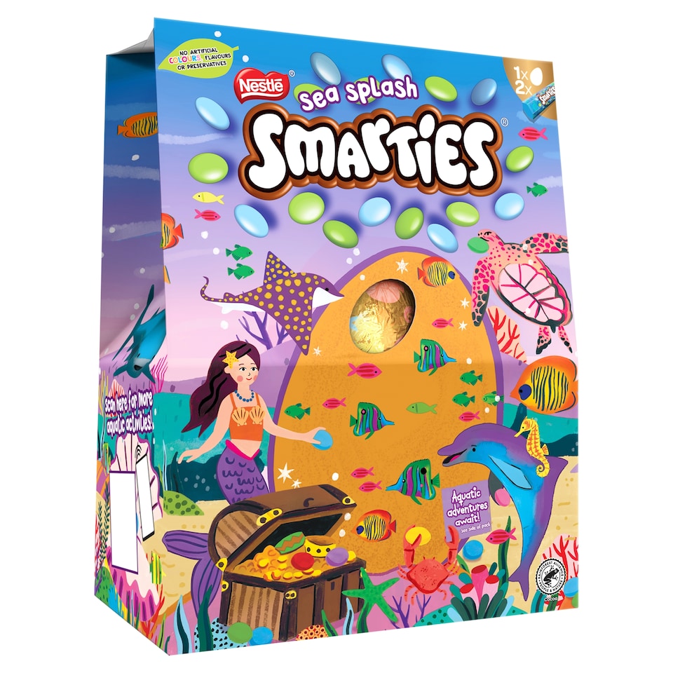 image 1 of Smarties Sea Splash Chocolate Easter Egg 226G