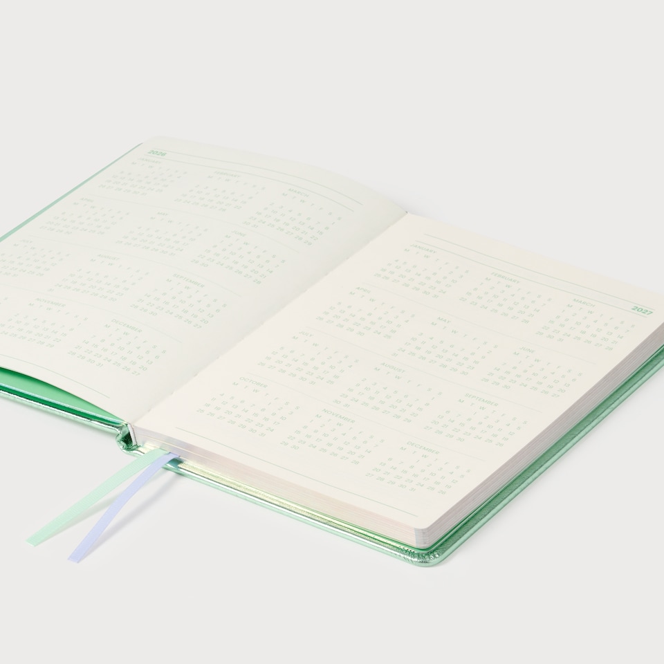 image 1 of Paperchase 2026 A5 WTV Green Metallic PU Diary