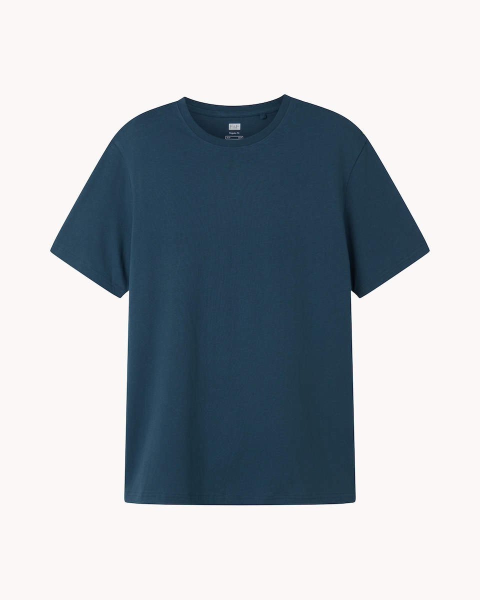 image 1 of F&F Pure Cotton T-Shirt in Blue