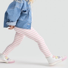 F&F Girls 2-Pack Cotton Rich Patterned Leggings in Multi Pink