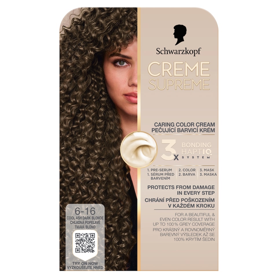 Schwarzkopf Creme Supreme Farba na vlasy 6-16 Chladná popolavo tmavá blond