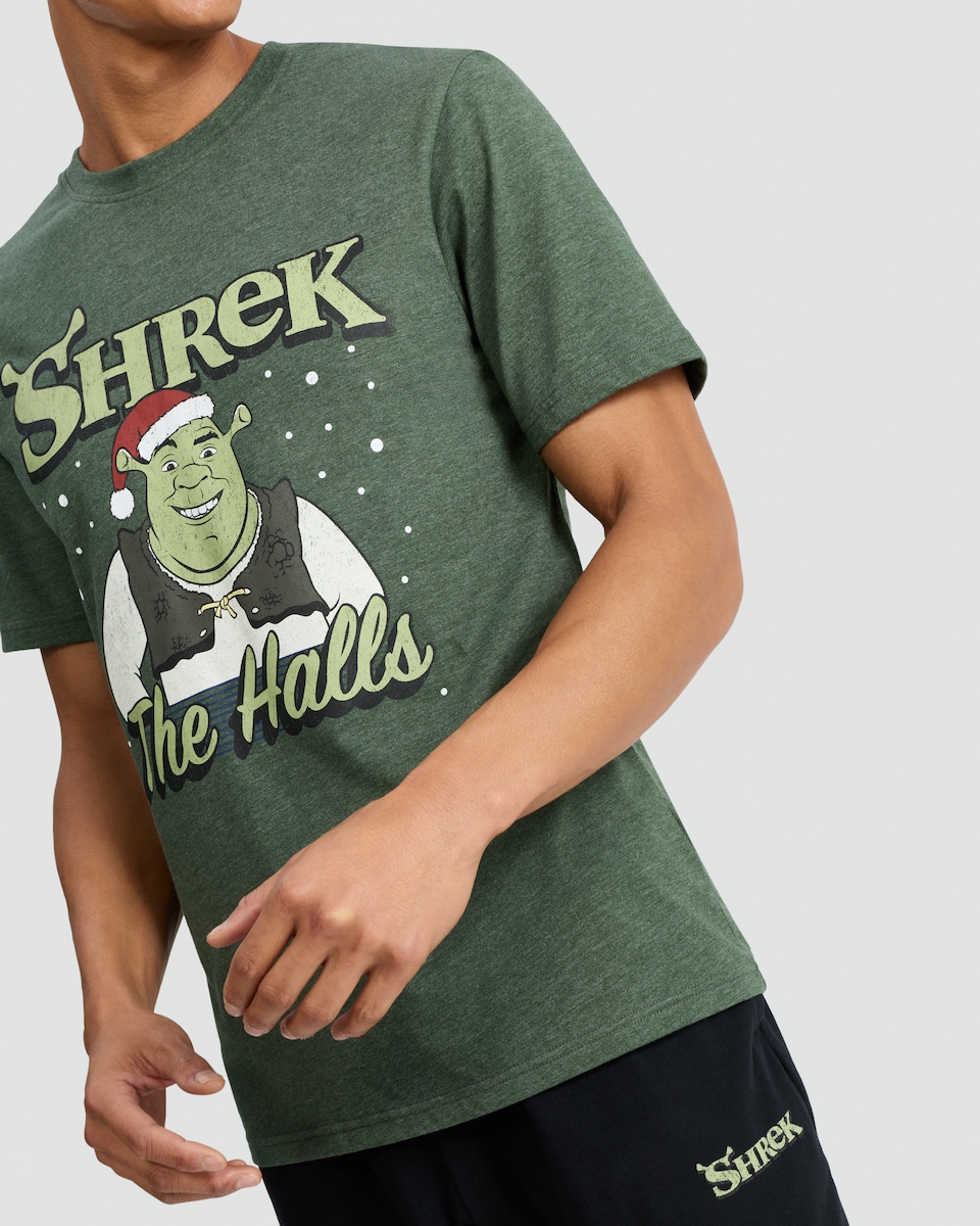 image 1 of Shrek Slogan T-Shirt and Joggers Pyjamas SEt in Multi