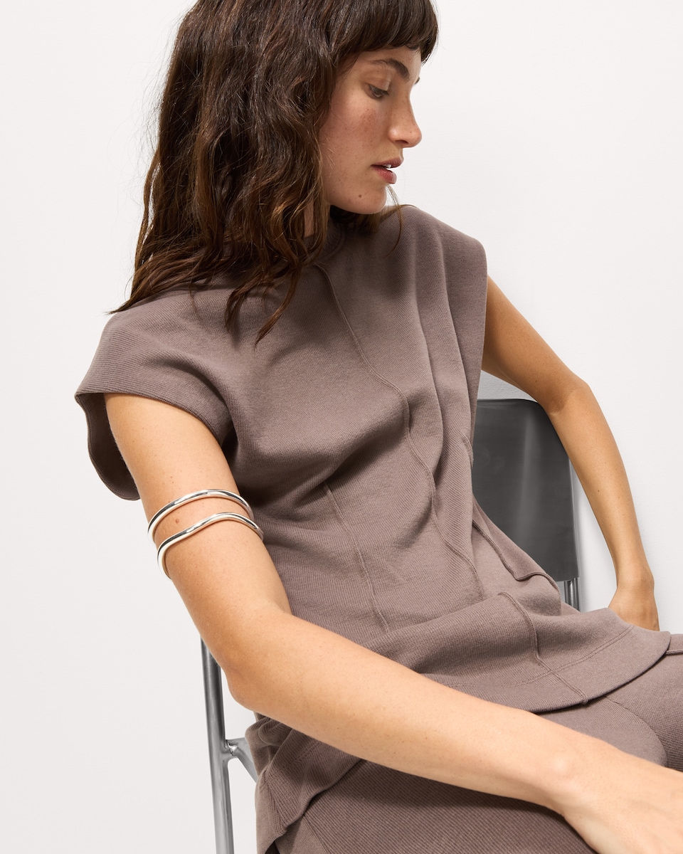 image 1 of F&F Brushed Seam Co-ord Top in Brown