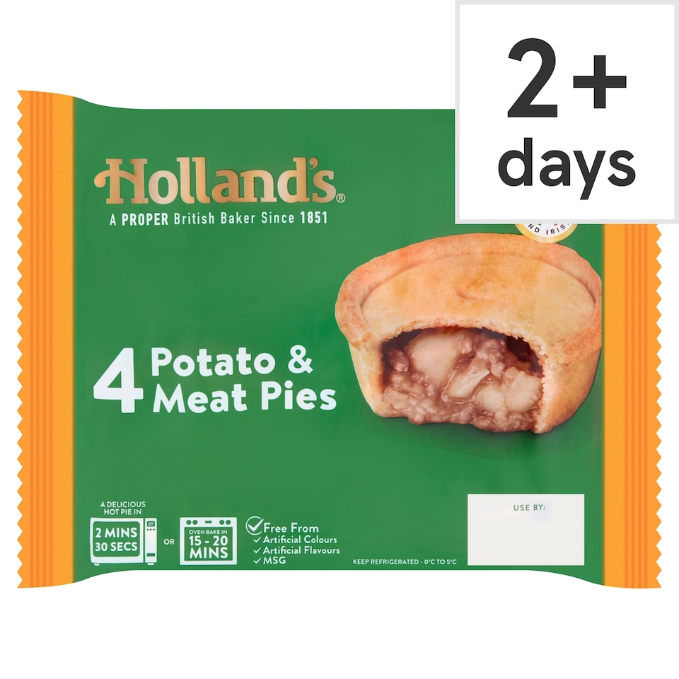 Holland's Potato & Meat Pies 4 Pack