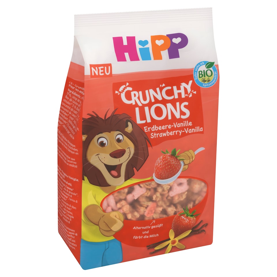 HiPP Organic Lion Crunchy Muesli Strawberry-Vanilla 300g