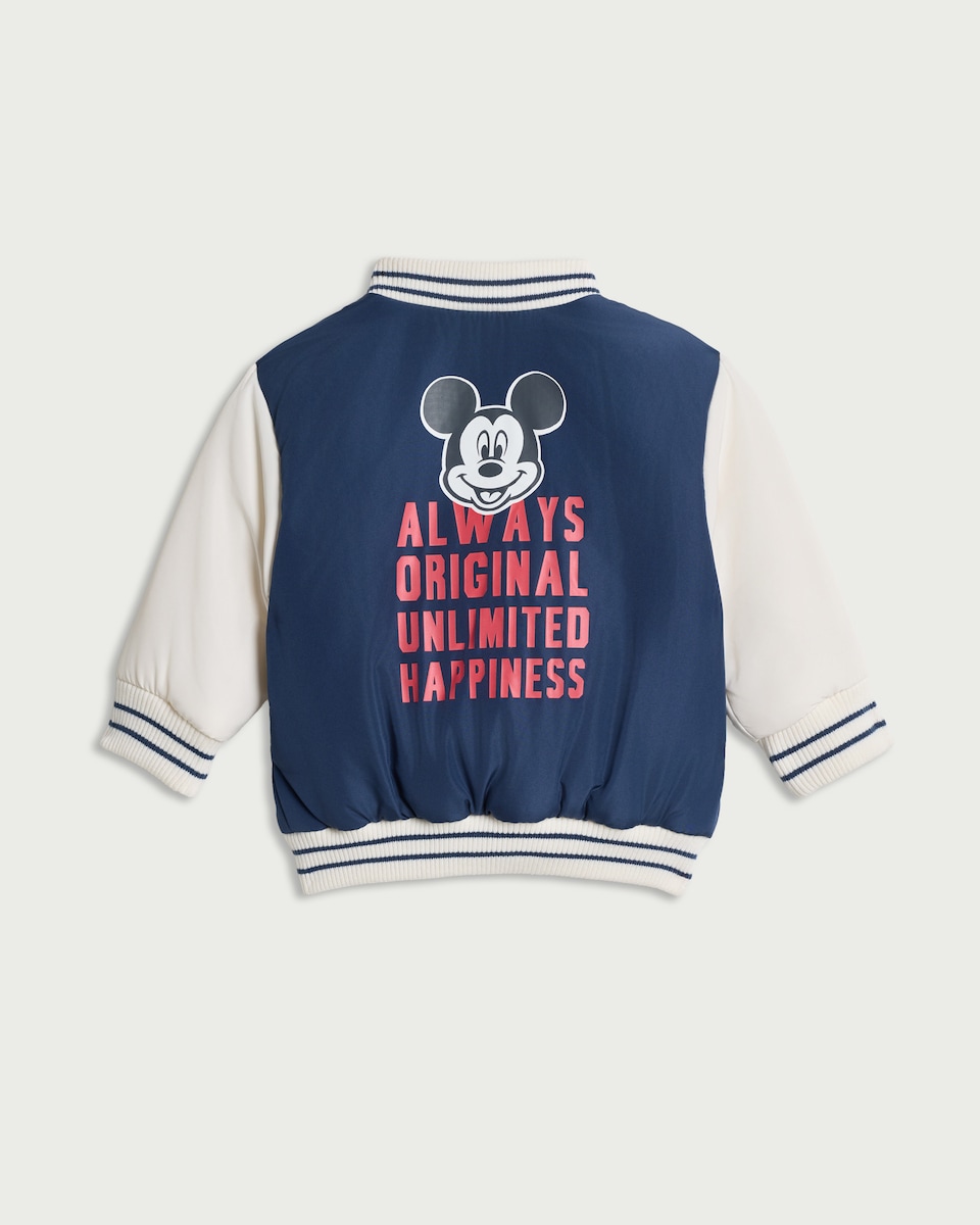 image 1 of Disney Mickey Mouse Varsity Jacket in Blue